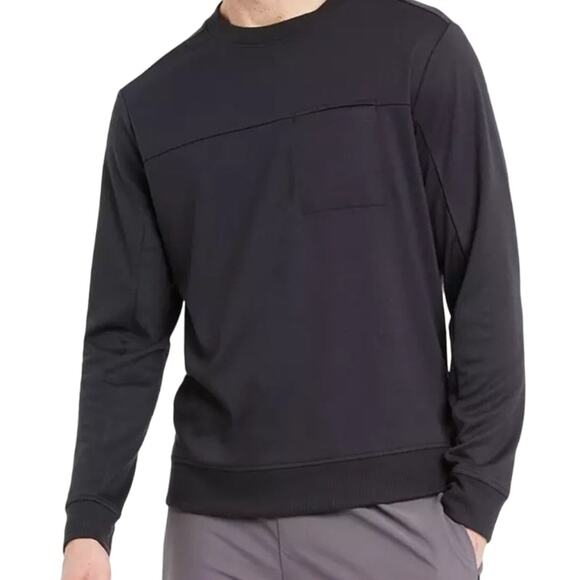 all in motion Men's Black Ponte Crewneck Sweatshirt Long Sleeve Size Small - Picture 1 of 7